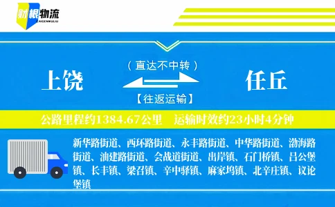 上饶到任丘物流公司