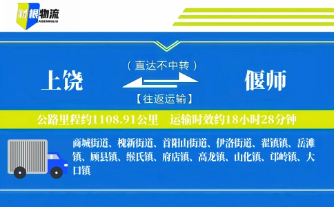 上饶到偃师物流公司