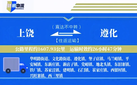 上饶到遵化物流公司