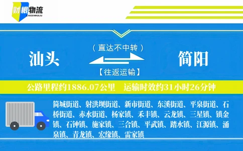 汕头到简阳物流公司