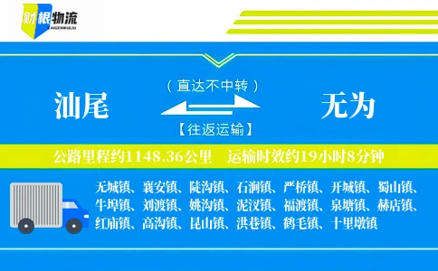 汕尾到无为物流公司