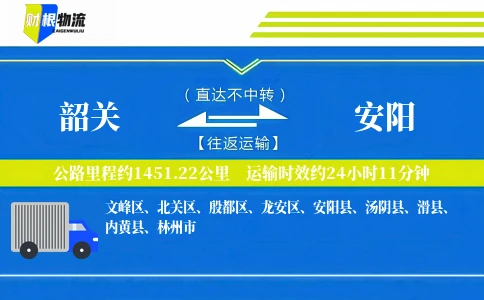 韶关到安阳物流公司