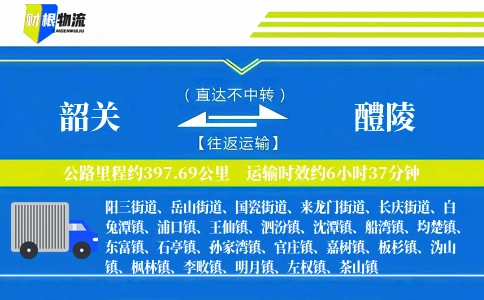 韶关到醴陵物流公司