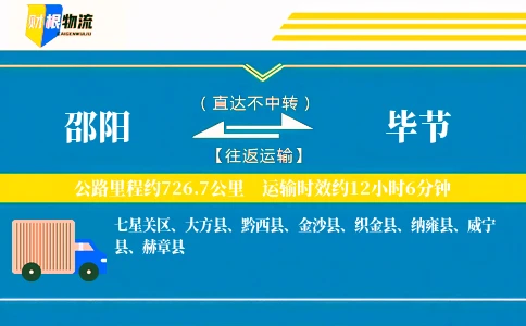邵阳到毕节物流公司
