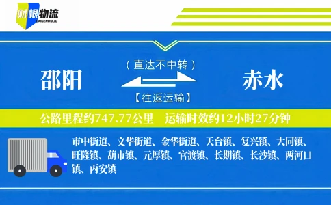 邵阳到赤水物流公司