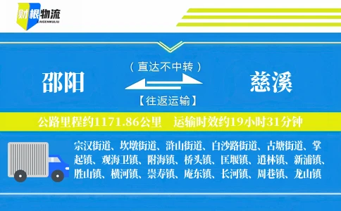 邵阳到慈溪物流公司