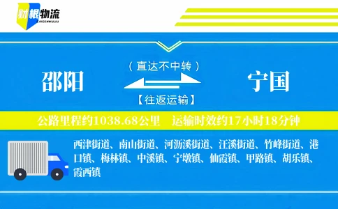 邵阳到宁国物流公司