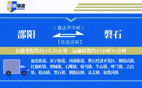 邵阳到磐石物流公司