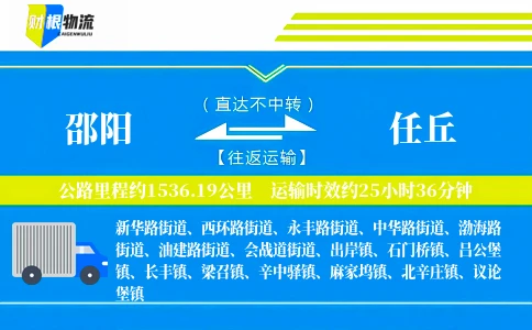 邵阳到任丘物流公司