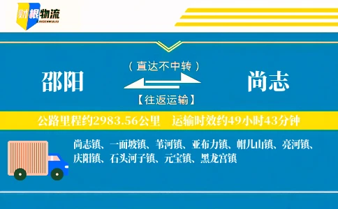 邵阳到尚志物流公司