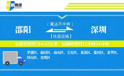 邵阳到深圳物流公司