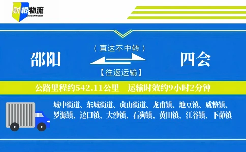 邵阳到四会物流公司