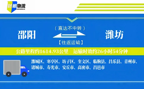 邵阳到潍坊物流公司