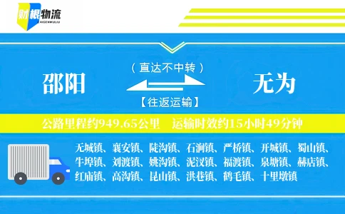 邵阳到无为物流公司