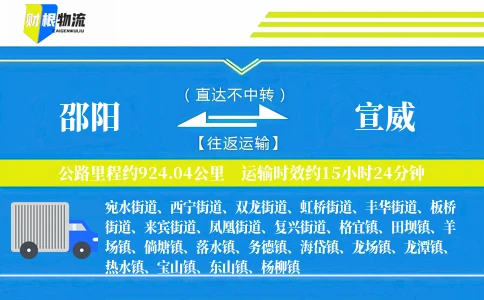 邵阳到宣威物流公司