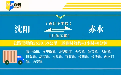 沈阳到赤水物流公司