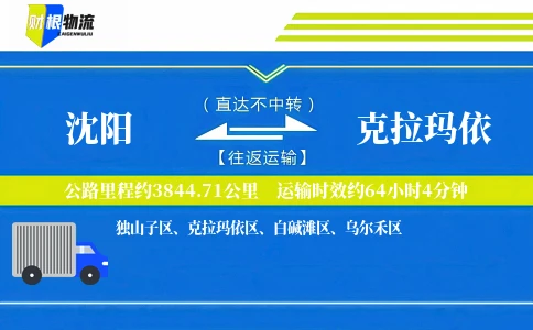 沈阳到克拉玛依物流公司