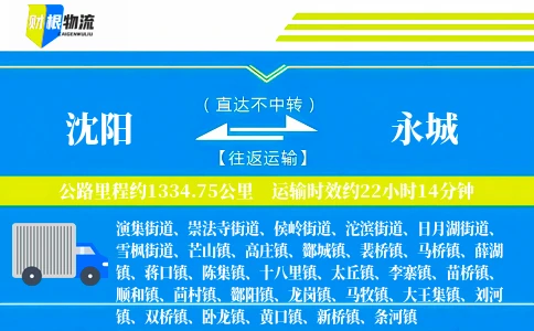 沈阳到永城物流公司