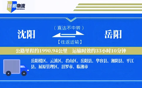 沈阳到岳阳物流公司