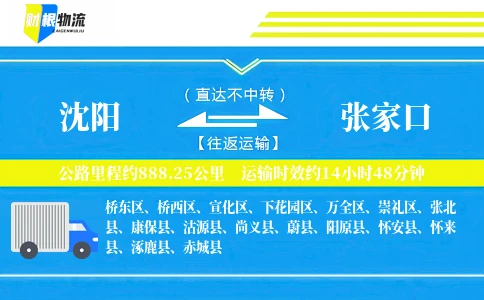 沈阳到张家口物流公司