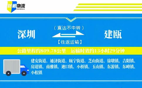 深圳到建瓯物流公司