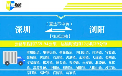 深圳到浏阳物流公司