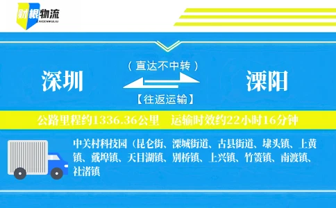 深圳到溧阳物流公司