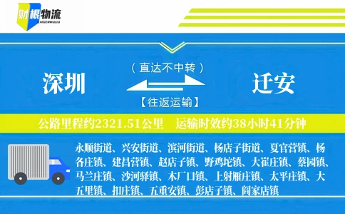 深圳到迁安物流公司