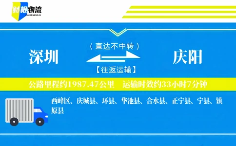 深圳到庆阳物流公司