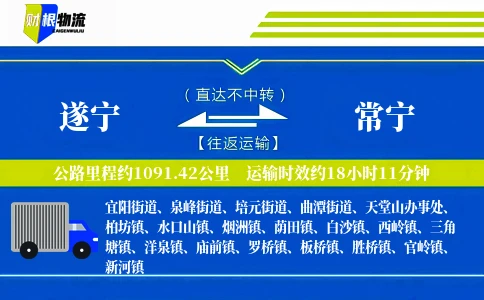 遂宁到常宁物流公司