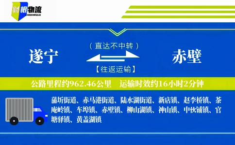遂宁到赤壁物流公司