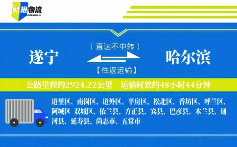 遂宁到哈尔滨物流公司