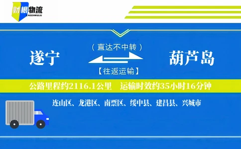 遂宁到葫芦岛物流公司