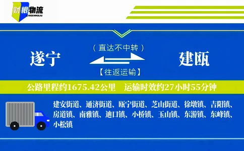 遂宁到建瓯物流公司