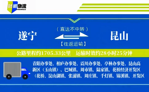 遂宁到昆山物流公司