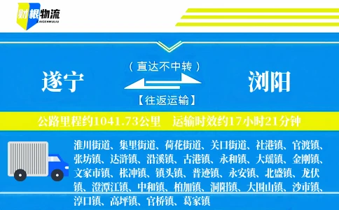 遂宁到浏阳物流公司