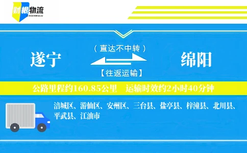 遂宁到绵阳物流公司