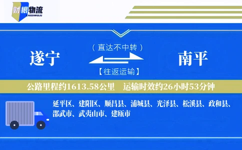 遂宁到南平物流公司