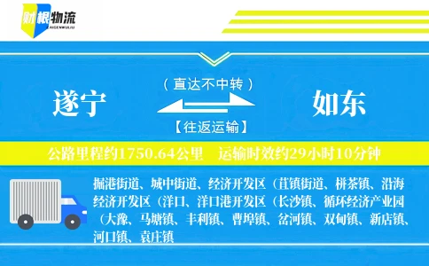 遂宁到如东物流公司