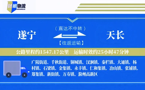 遂宁到天长物流公司