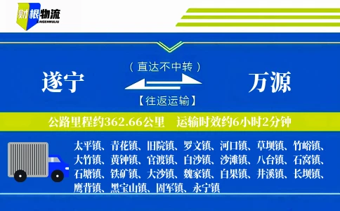 遂宁到万源物流公司