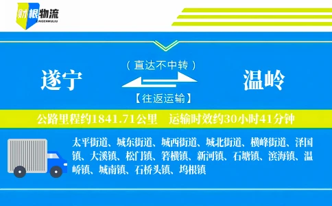 遂宁到温岭物流公司