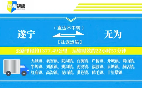 遂宁到无为物流公司