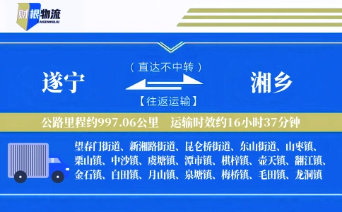 遂宁到湘乡物流公司