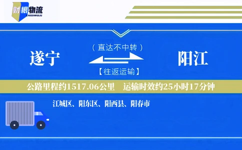 遂宁到阳江物流公司