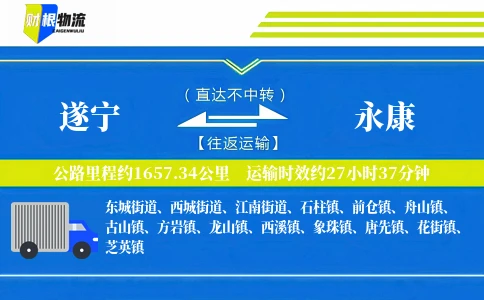 遂宁到永康物流公司