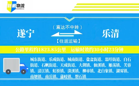 遂宁到乐清物流公司