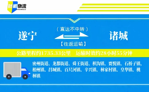 遂宁到诸城物流公司