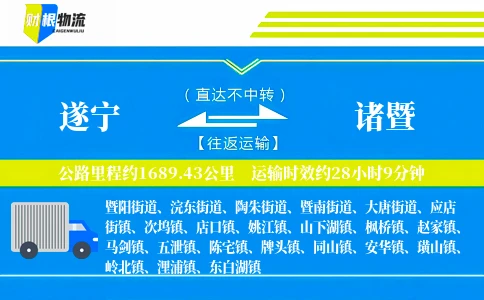 遂宁到诸暨物流公司