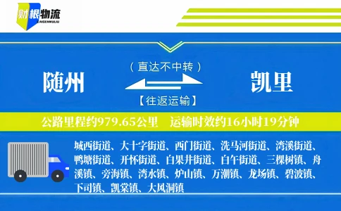 随州到凯里物流公司